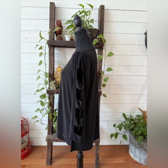 Anne Klein Black Long Sleeve Top with Cut-Out Details - Picture 16 of 17